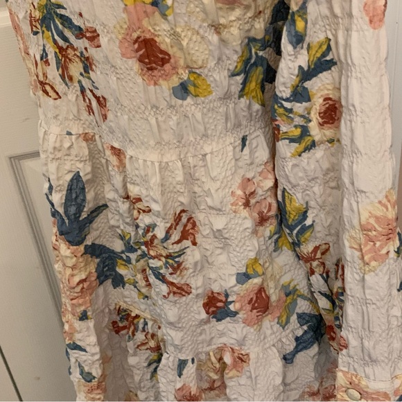 Zara Floral Patterned Long Sleeve Dress Size Medium - Picture 9 of 12